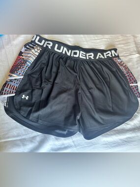 Under Armour Black Athletic Shorts with Elastic Waistband